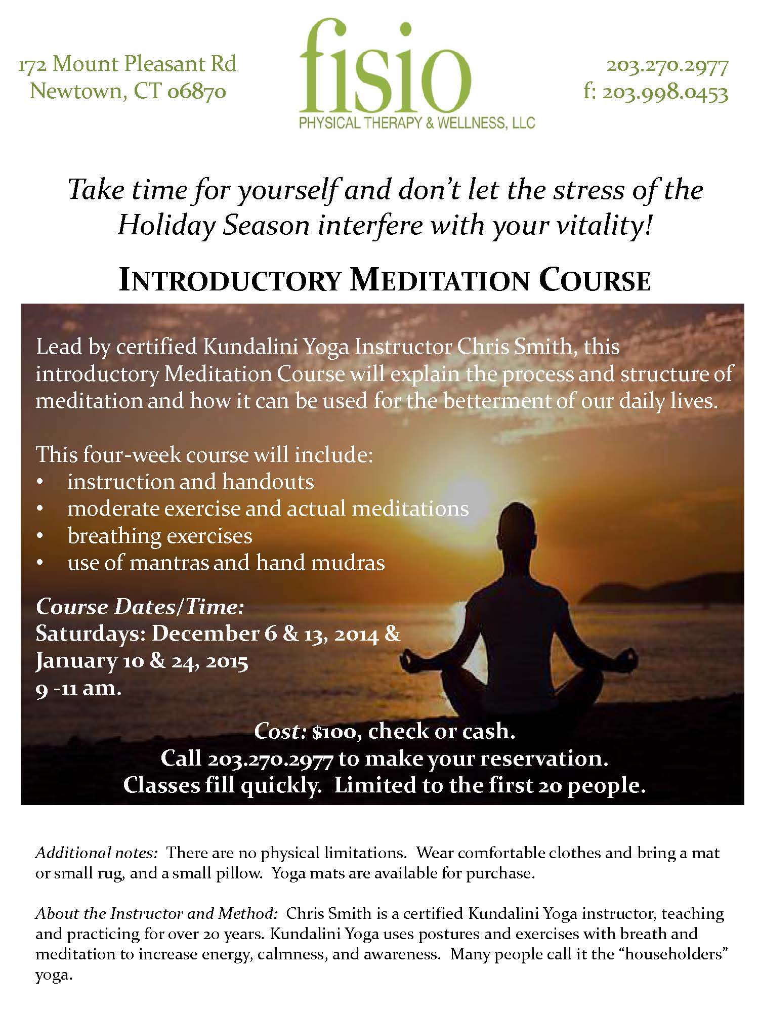 Introductory Meditation Class at fisio PT & Wellness, LLC : fisio ...